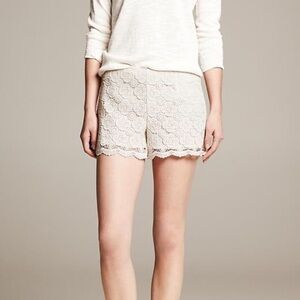 Banana Republic Lace Crochet Shorts- Ivory- Size 14